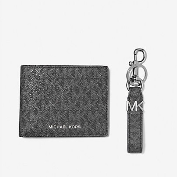 Michael Kors Black Logo Wallet & Keychain Set - Picture 2 of 5